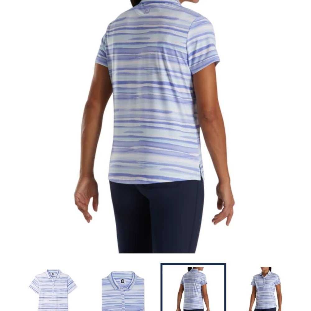FootJoy Womens Blue pattern Golf Polo NWT Size Large - Picture 2 of 8